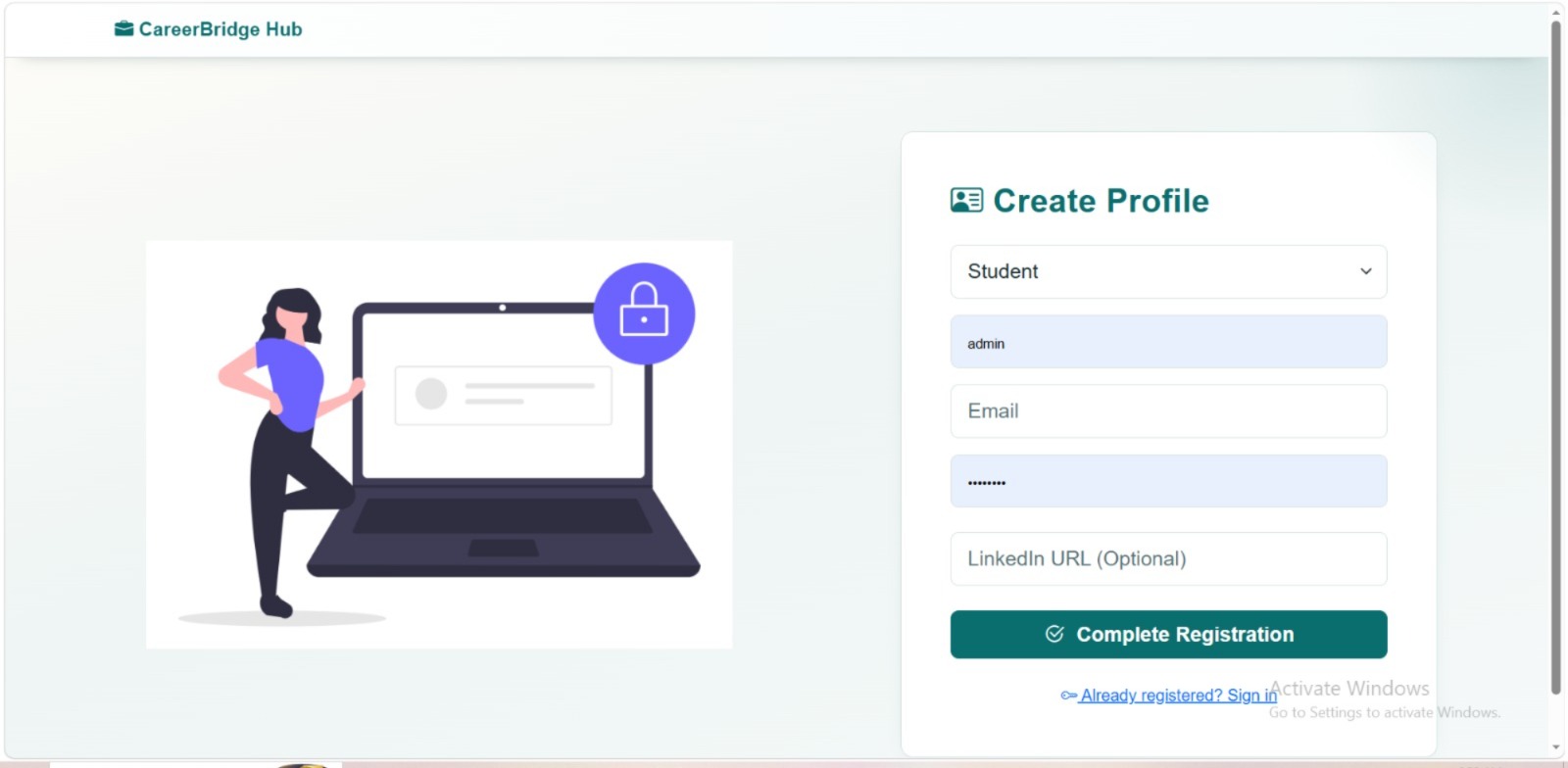 Career Bridge Hub website preview