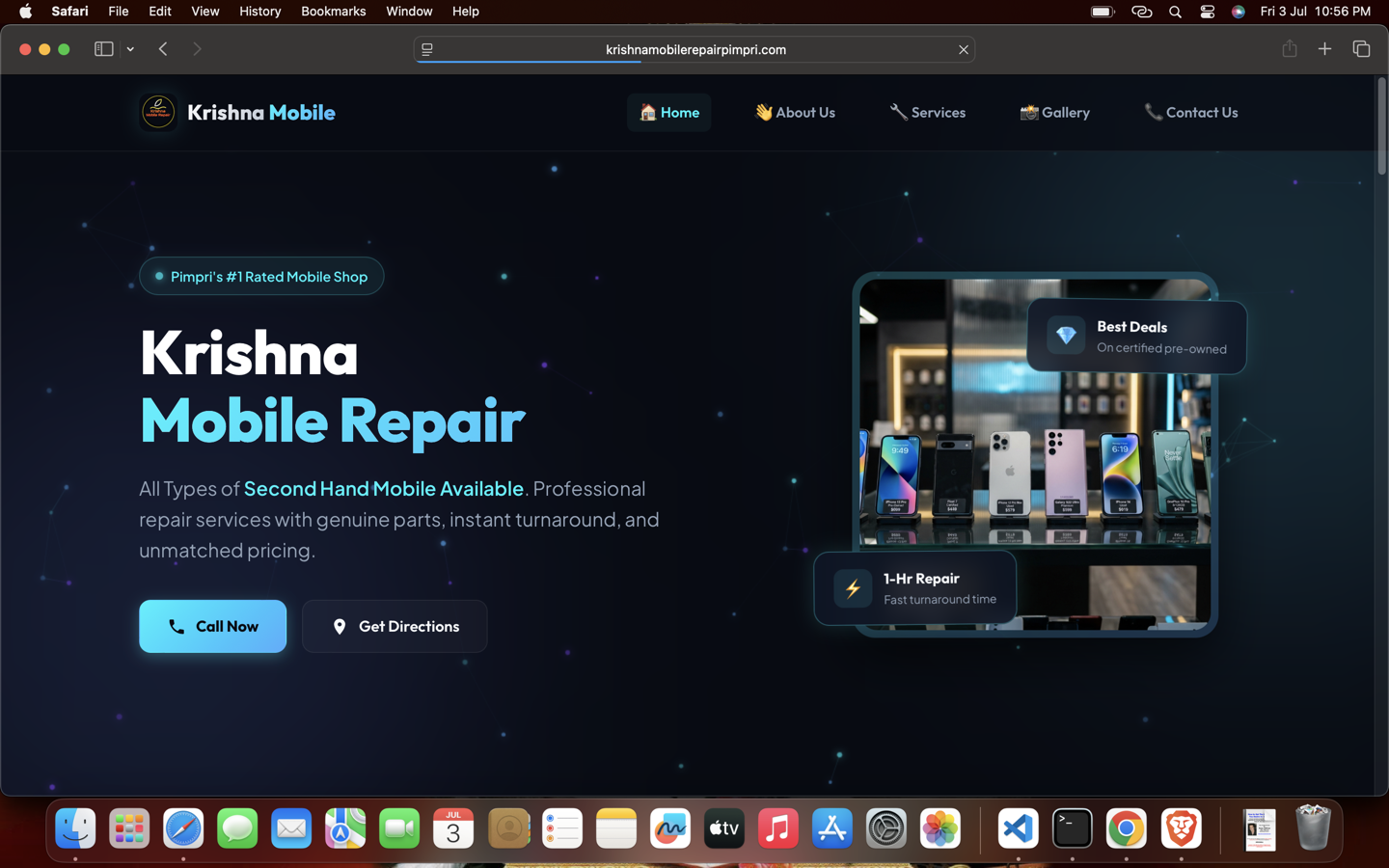Krishna Mobile Repair website preview