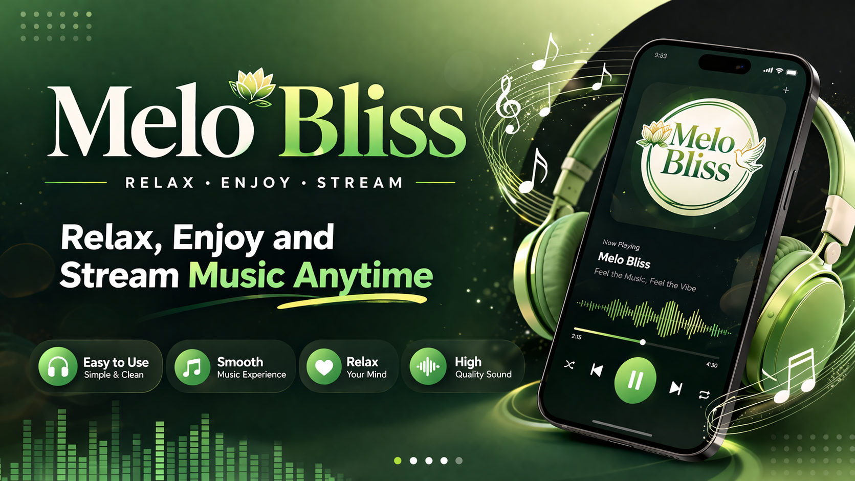 Melo Bliss mobile app preview screen 1
