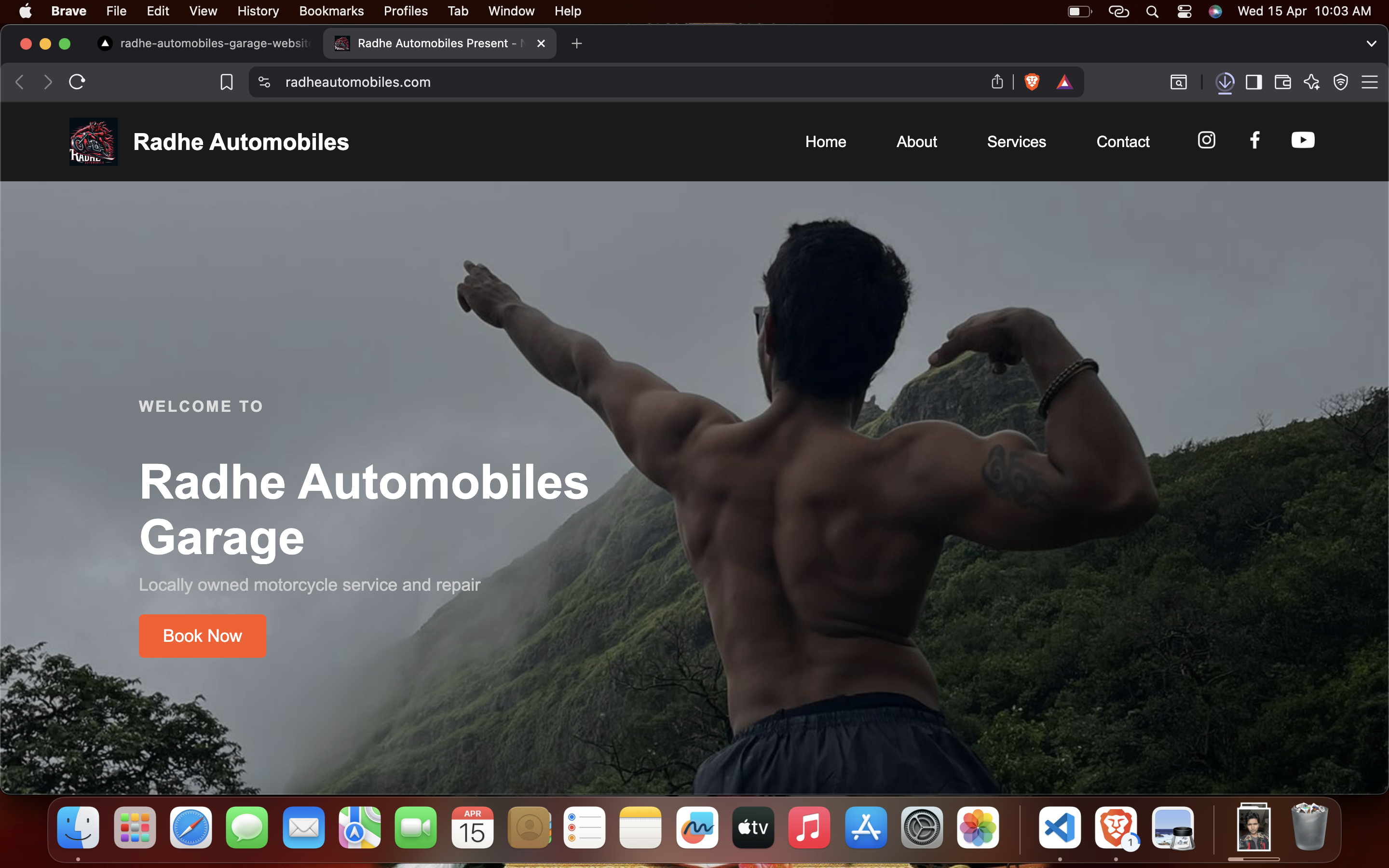 Radhe Automobiles website preview