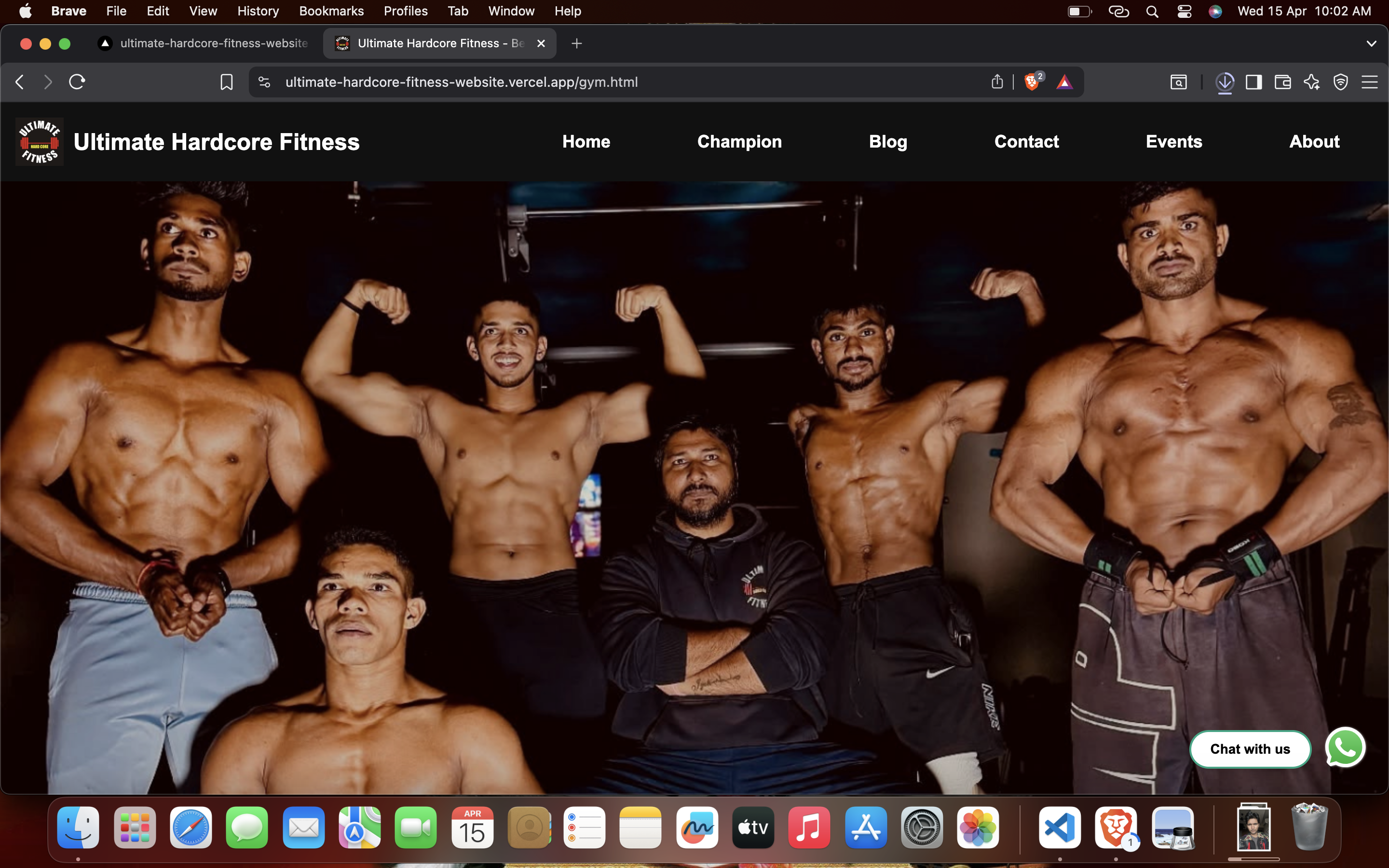 Ultimate Hardcore Fitness website preview